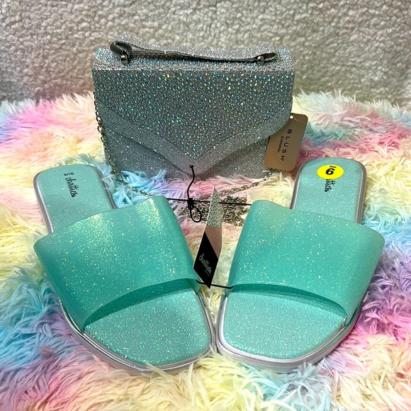 Blush Evening Handbags - NWT Blush Evening, Classy, Elegant Crossbody or Handle & Chatties Slides/stylish